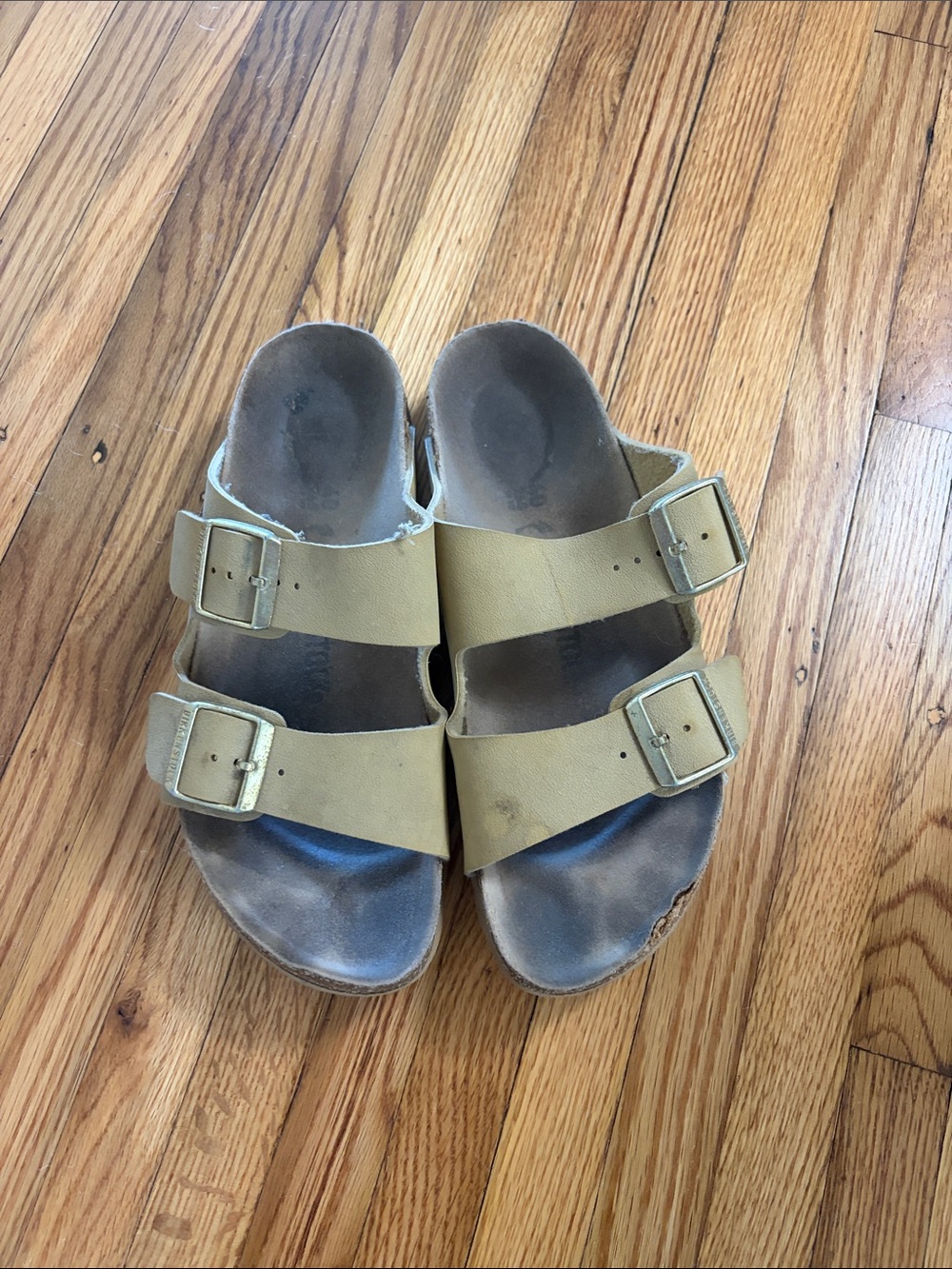 Birkenstock Double Buckle Slide Sandals - Beige